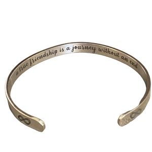 Women’s Silver Friendship Cuff Bracelet Infinity Sign Bangle Metal Gift 7 in